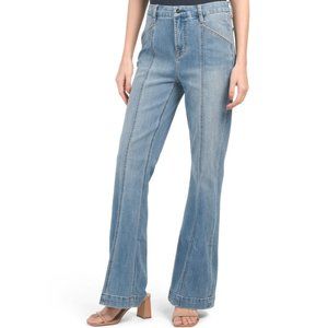 JEN7 BY 7 FOR ALL MANKIND Lark Broken Twill Pintuck Flare Leg Trouser Jeans
